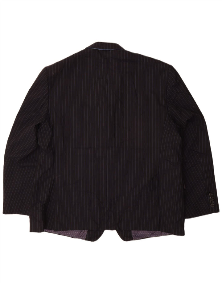 Giacca blazer a 2 bottoni da uomo Marks & Spencer UK 48 4XL Gessato blu navy