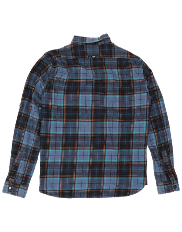 Camicia da uomo in flanella Superdry XL in cotone a quadri blu navy