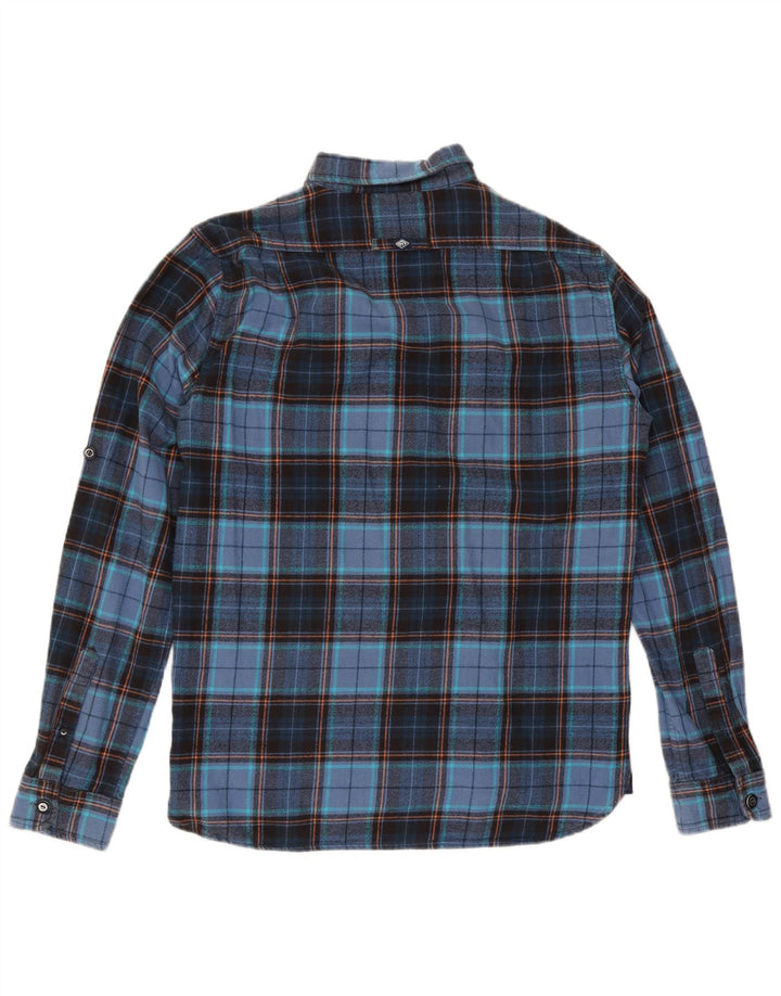 Camicia da uomo in flanella Superdry XL in cotone a quadri blu navy