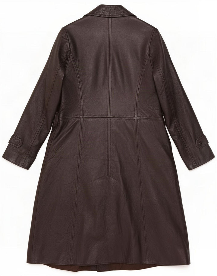 Cappotto vintage in pelle da donna UK 14 Marrone medio