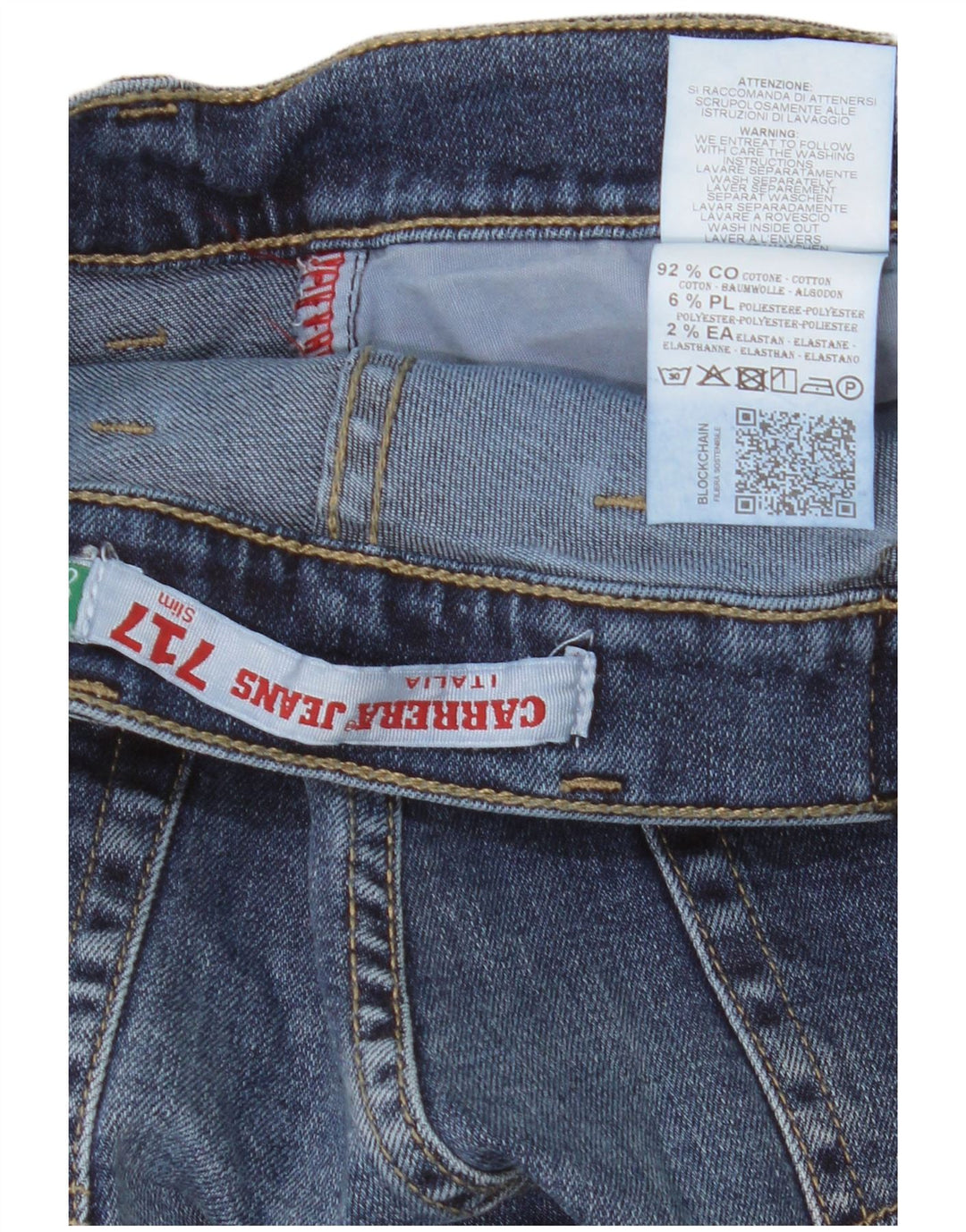 Jeans Carrera Uomo 717 Slim IT 48 Medio W33 L32 Blu Cotone