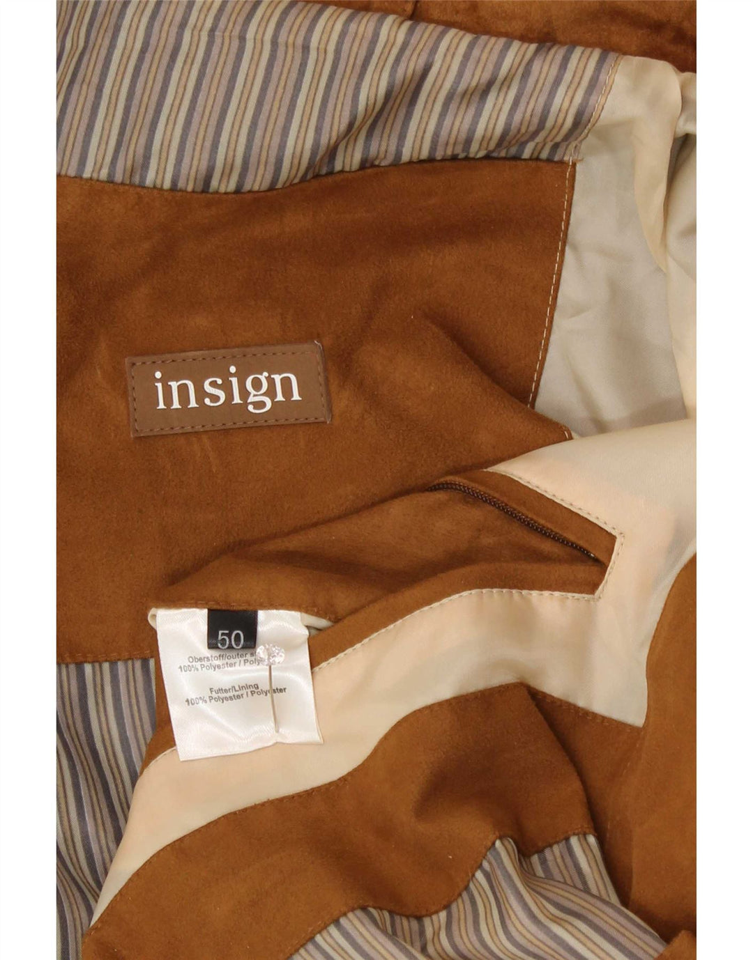 Giacca utilitaria vintage da uomo IT 50 Large Beige Poliestere