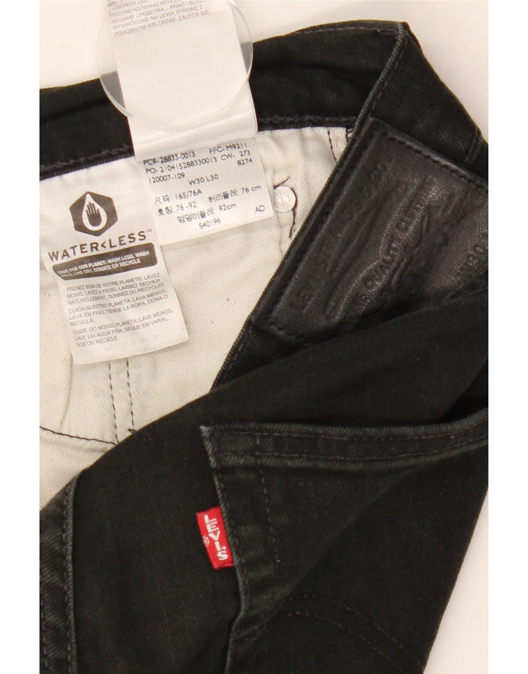 Jeans slim da uomo Levi's W30 L30 cotone nero