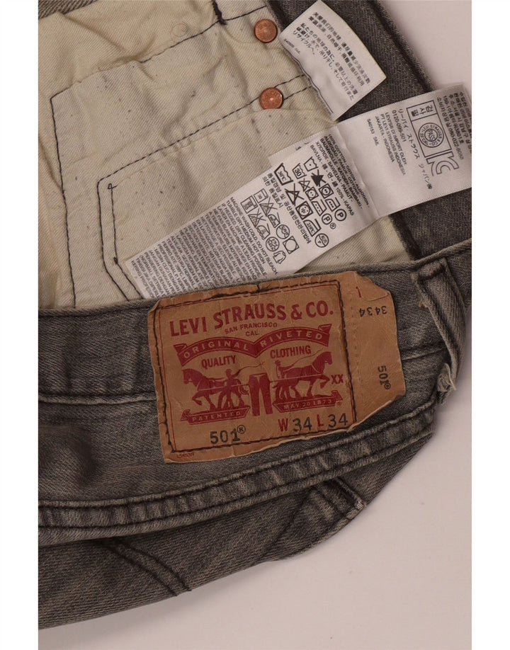 Levi's Uomo 501 Jeans dritti W34 L34 Cotone grigio