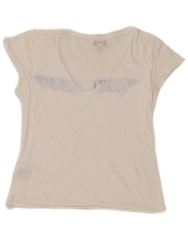 T-shirt grafica da donna Armani Jeans Top IT 40 piccola in cotone bianco