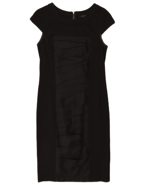 Abito tubino da donna Ted Baker taglia 2 piccolo in viscosa nera