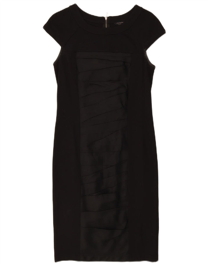 Abito tubino da donna Ted Baker taglia 2 piccolo in viscosa nera