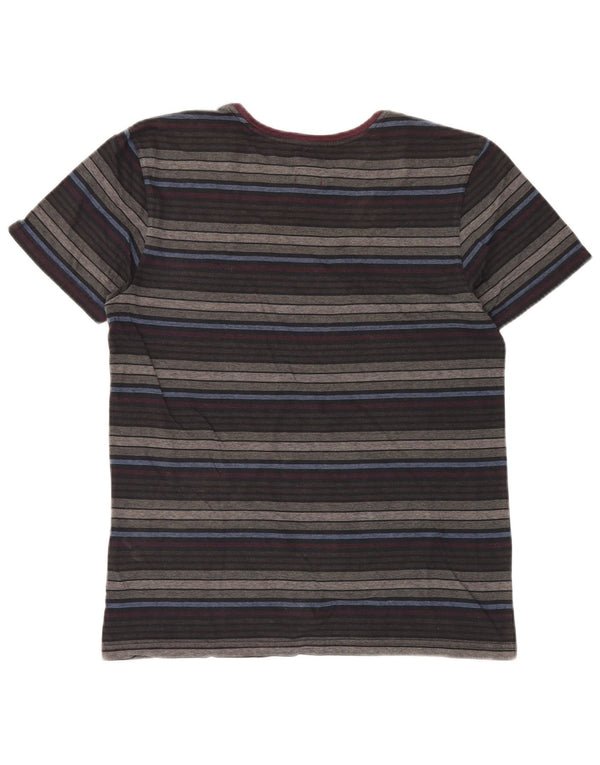 Quiksilver Mens T-Shirt Top Small Multicoloured Striped Cotton