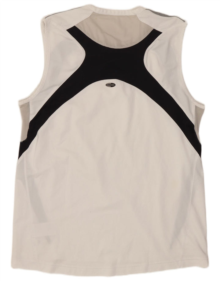 Canotta Adidas Climacool da uomo, grande, in poliestere color block bianco