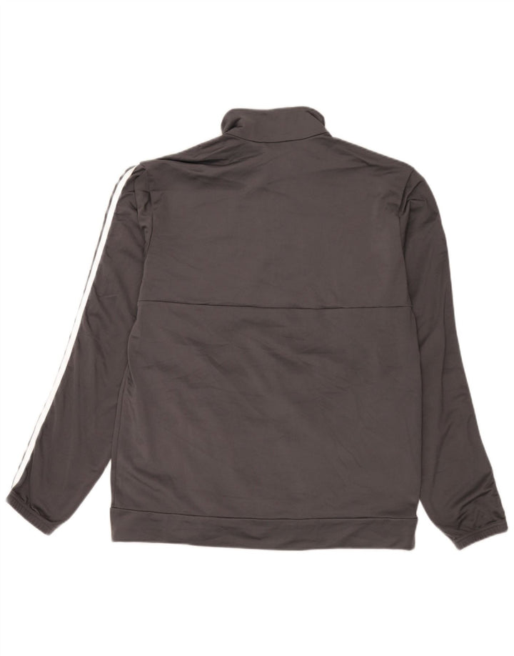 Giacca da ginnastica da uomo Adidas grande in poliestere grigio