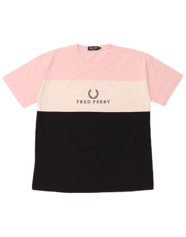 T-shirt grafica per ragazze Fred Perry Top 15-16 anni Colorblock multicolore