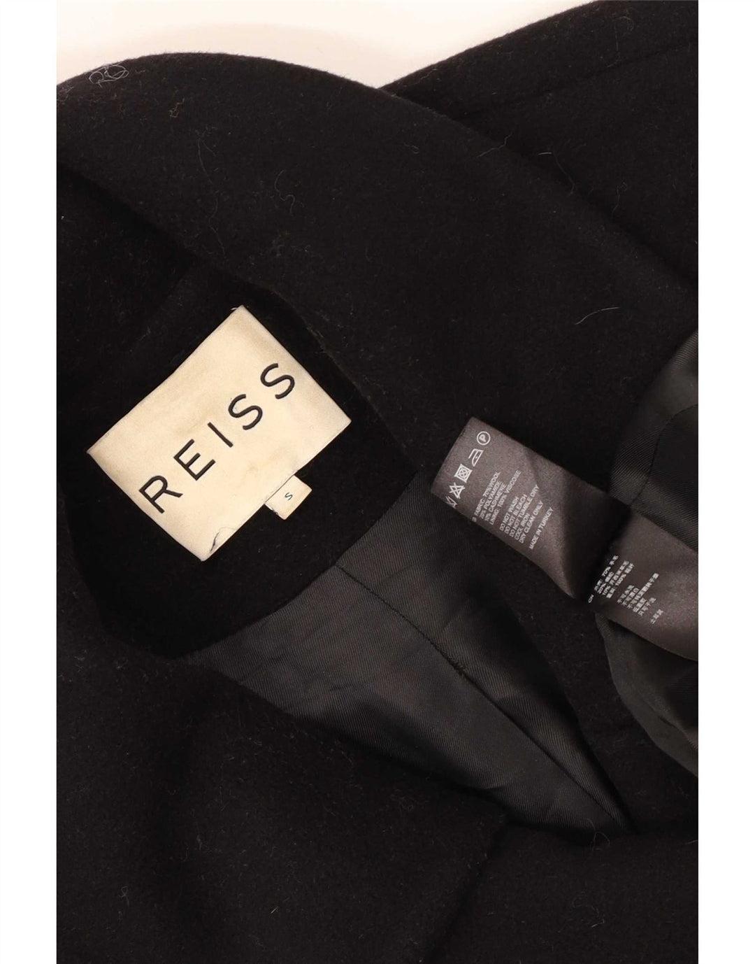 Reiss Cappotto oversize da donna UK 10 piccolo in lana nera