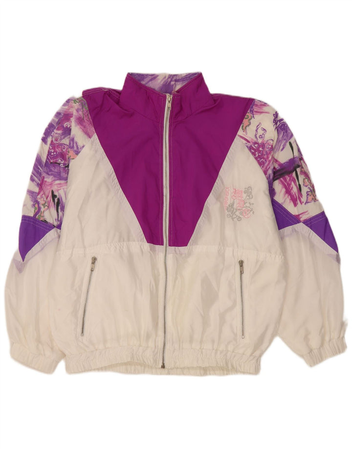 Giacca da ginnastica oversize da donna vintage EU 36 Small White Colourblock