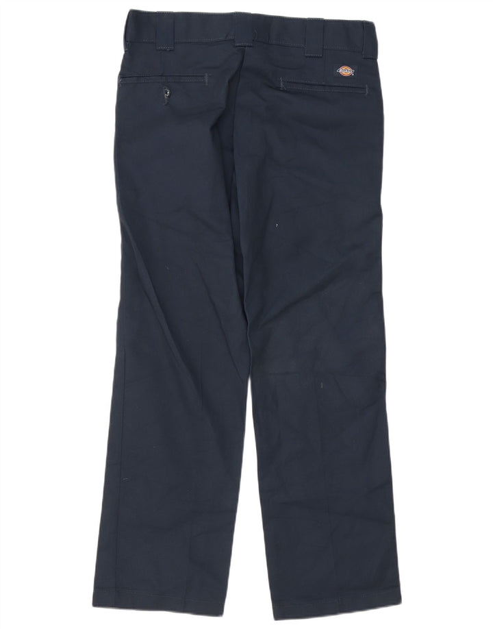 DICKIES Pantaloni chino dritti slim da uomo W30 L30 poliestere blu navy