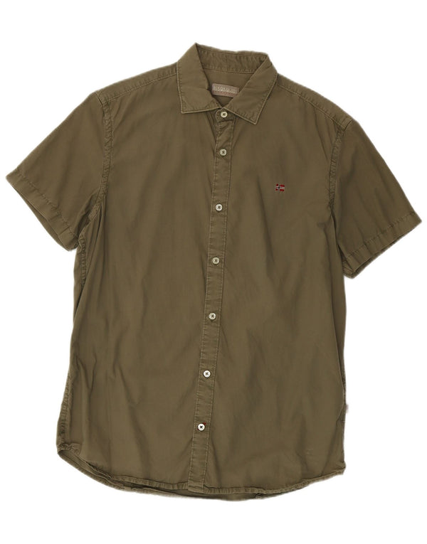 Camicia a maniche corte Geographic da uomo Napapijri XL Cachi