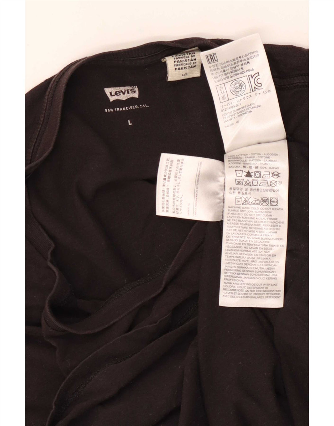 T-shirt grafica da donna Levi's Top UK 14 grande nera