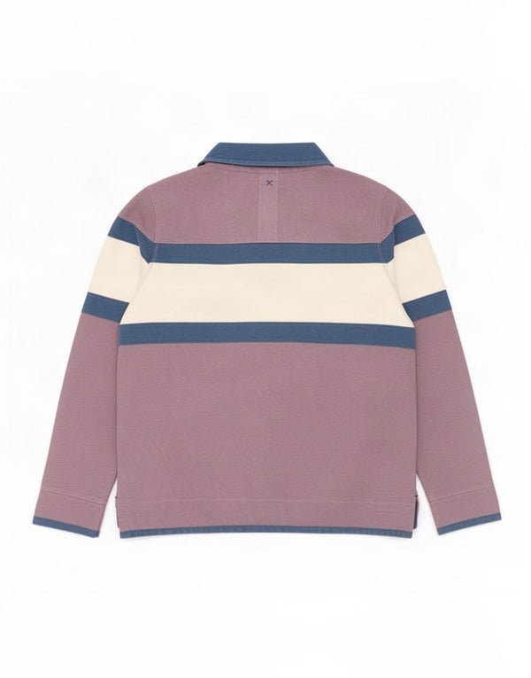 Felpa da uomo con collo con zip Fat Face, maglione XL, cotone color block viola