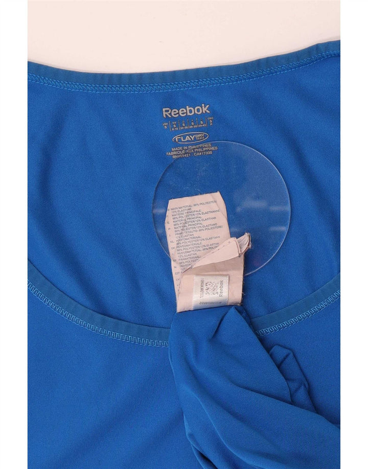 T-shirt Reebok da donna Top UK 8/10 Small blu poliestere
