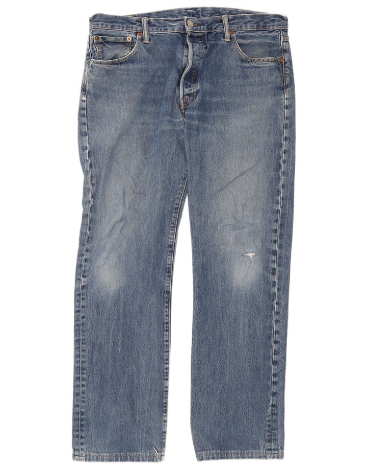 Levi's Uomo 501 Jeans dritti effetto consumato W36 L31 Blu