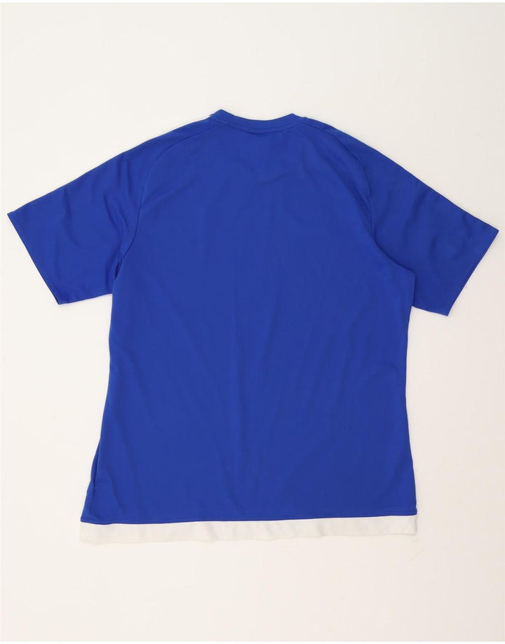 Adidas Uomo Climalite T-shirt Top XL Blu Colourblock Poliestere