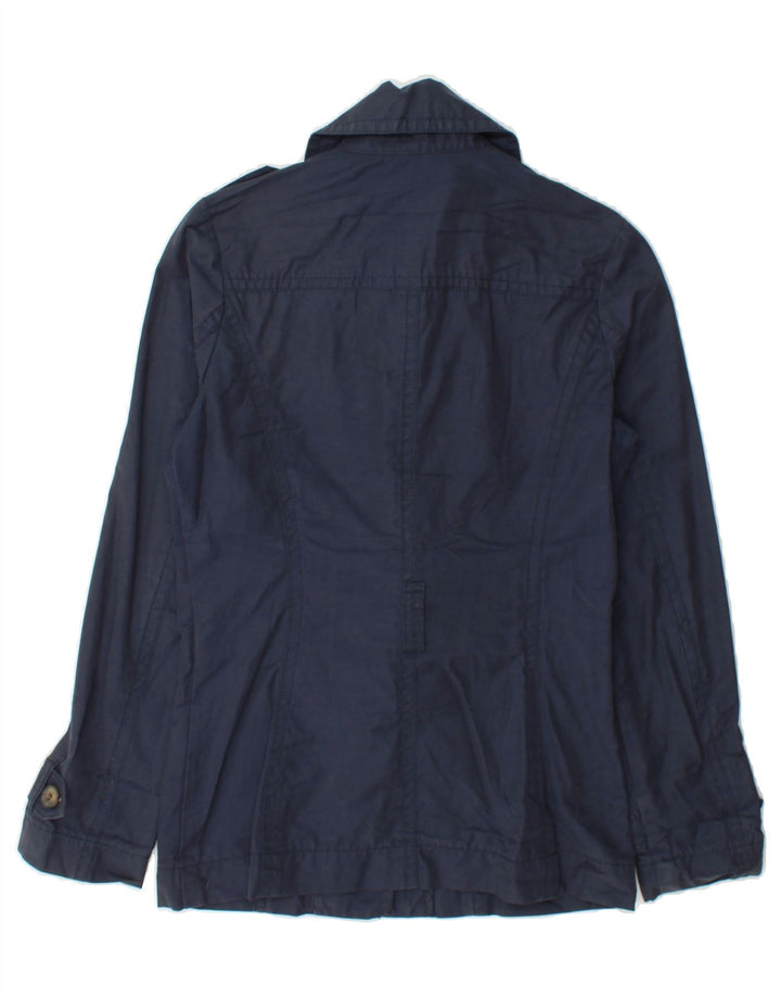 BENETTON Womens Military Jacket IT 40 Small Navy Blue Cotton Vintage Benetton and Second-Hand Benetton from Messina Hembry 