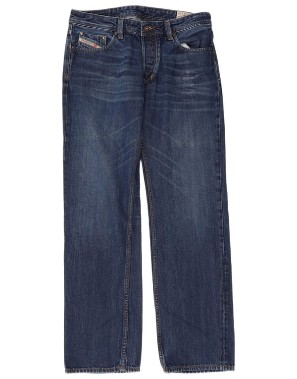 DIESEL Jeans dritti da uomo Larkee vestibilità regolare W34 L32 cotone blu