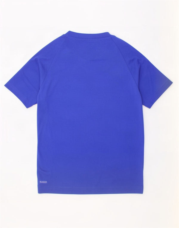 Maglietta Adidas Climalite da ragazzo, 9-10 anni, in poliestere blu