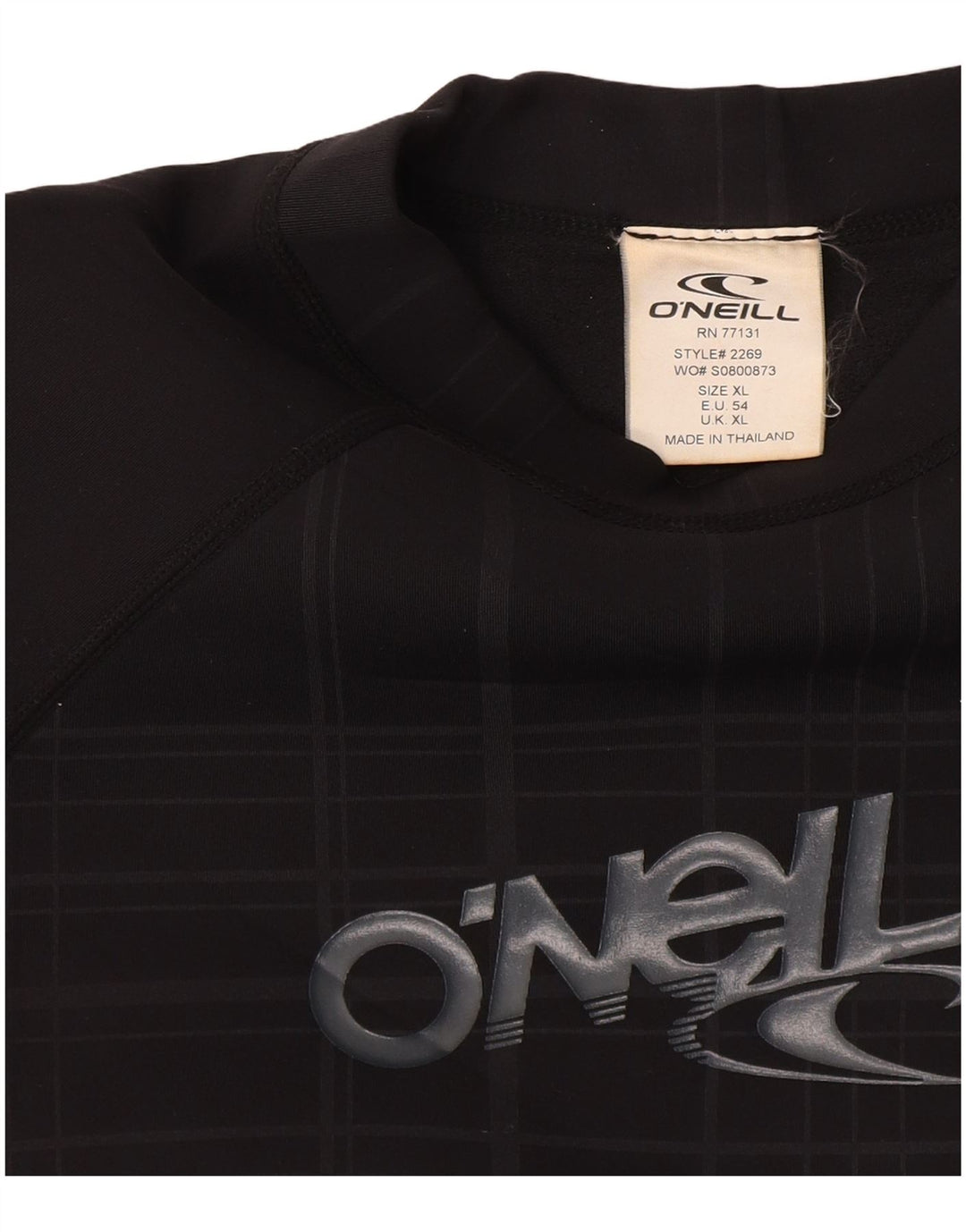 O'NEILL Top grafico da donna a maniche lunghe UK 18 XL Blu navy a quadri Rayon
