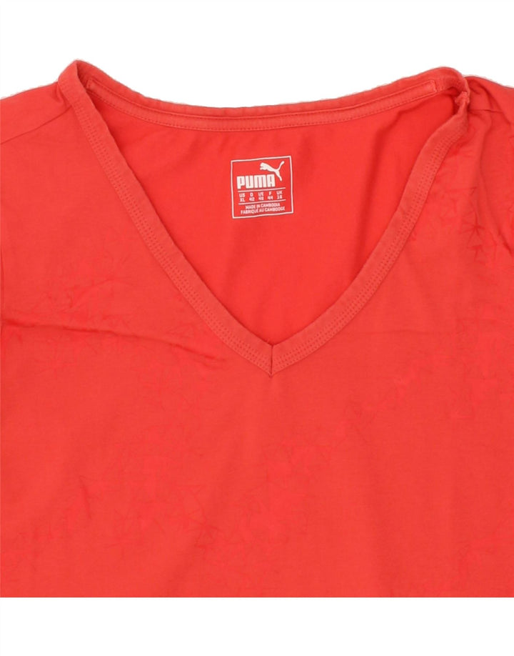 PUMA Womens T-Shirt Top UK 16 Large Red Vintage Puma and Second-Hand Puma from Messina Hembry 