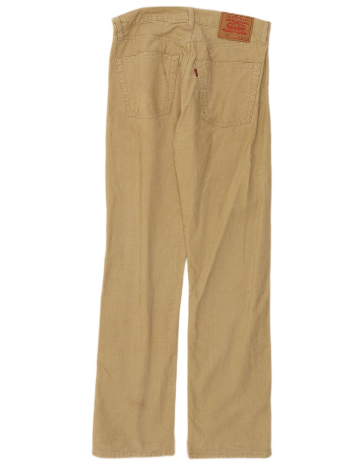 LEVI'S Pantaloni da uomo 551 in velluto a coste larghi W32 L32 in cotone beige
