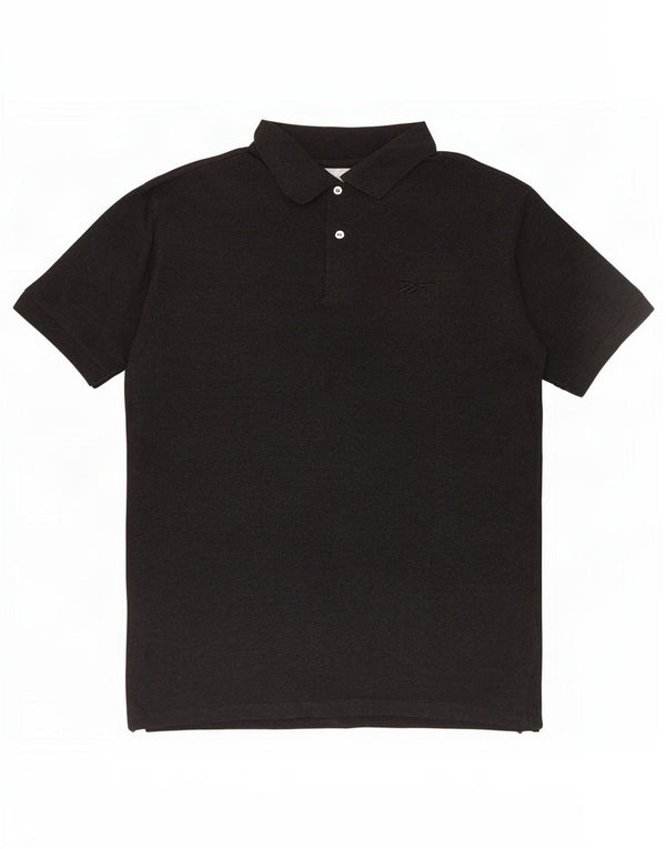 Polo Reebok da uomo grande in cotone nero
