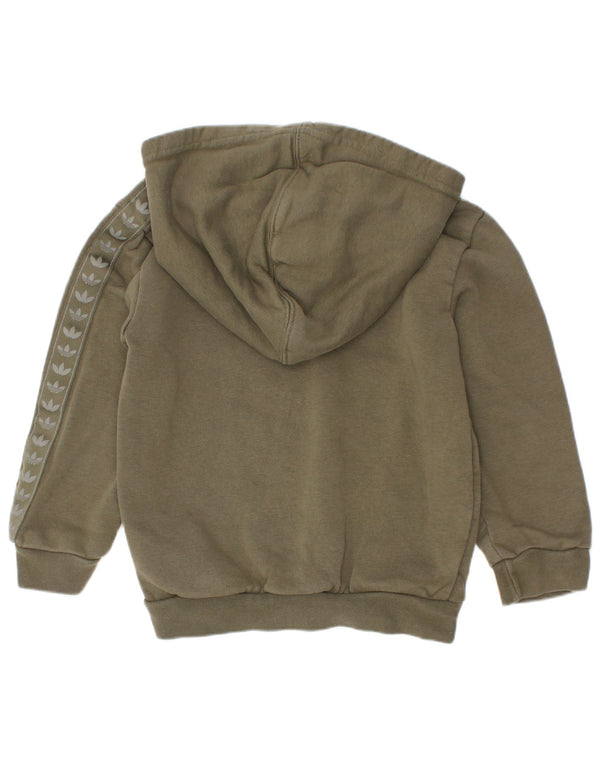 Felpa con cappuccio grafica da ragazzo Adidas 3-4 anni in cotone kaki