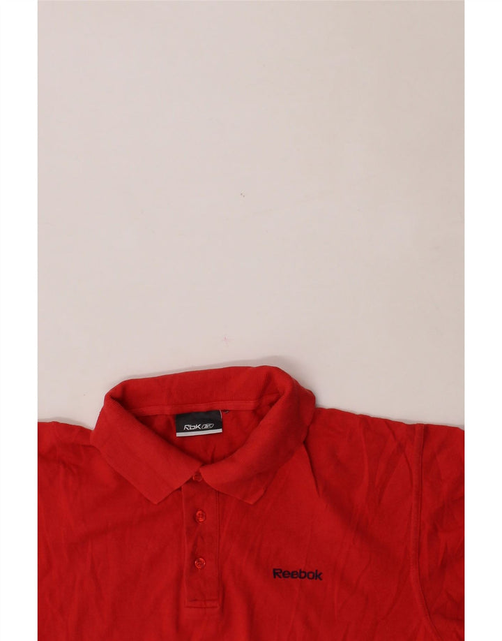REEBOK Mens Polo Shirt Medium Red Cotton Vintage Reebok and Second-Hand Reebok from Messina Hembry 
