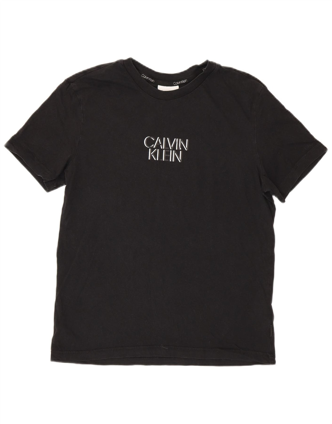 T-shirt grafica da uomo Calvin Klein Top in cotone nero medio