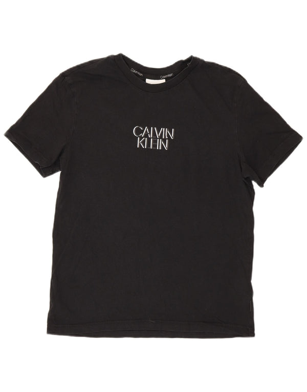 T-shirt grafica da uomo Calvin Klein Top in cotone nero medio
