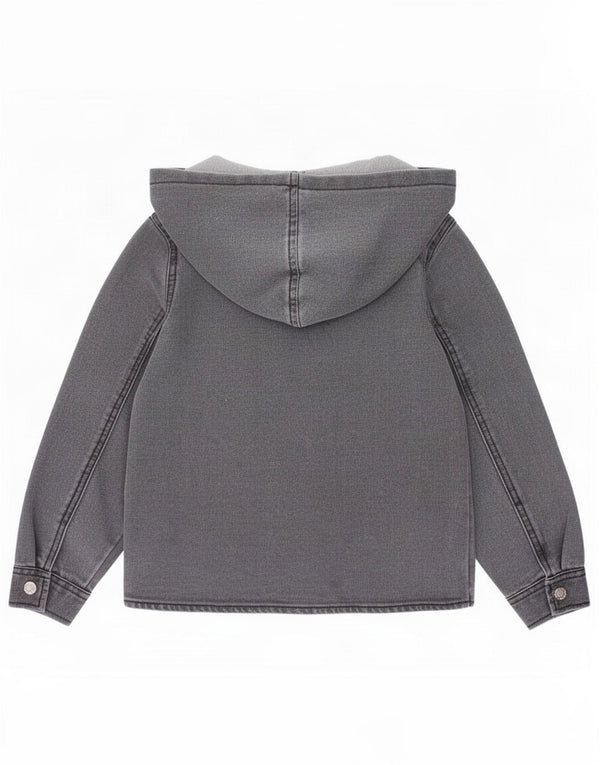 Giacca di jeans con cappuccio Dkny per ragazzi 5-6 anni in cotone grigio