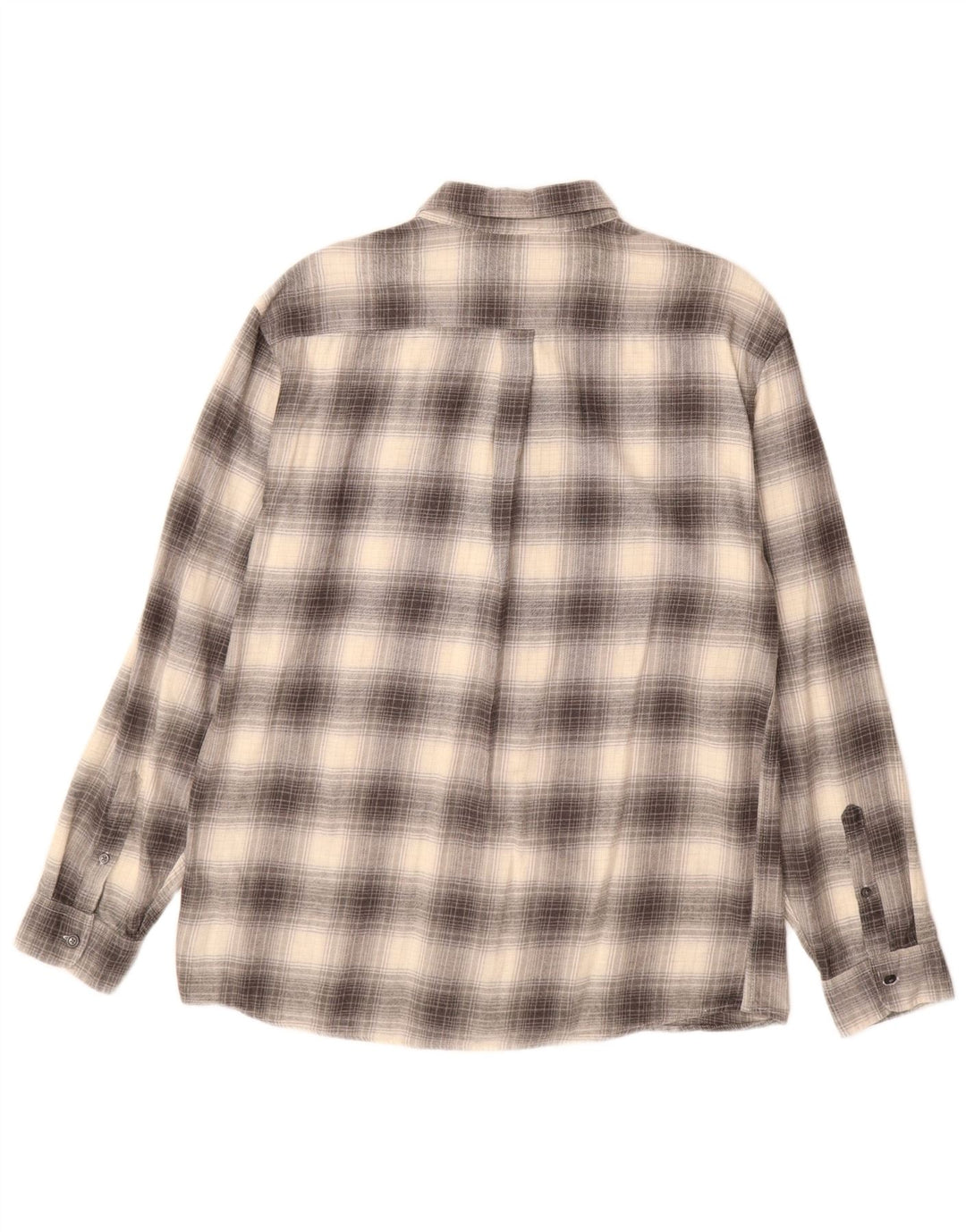 MARKS & SPENCER Camicia da uomo in flanella vestibilità regolare, cotone a quadri grigi grandi