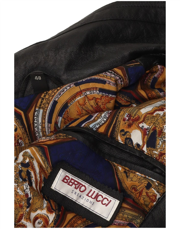 Giacca in Pelle Uomo Berto Lucci IT 48 Pelle Nera Media