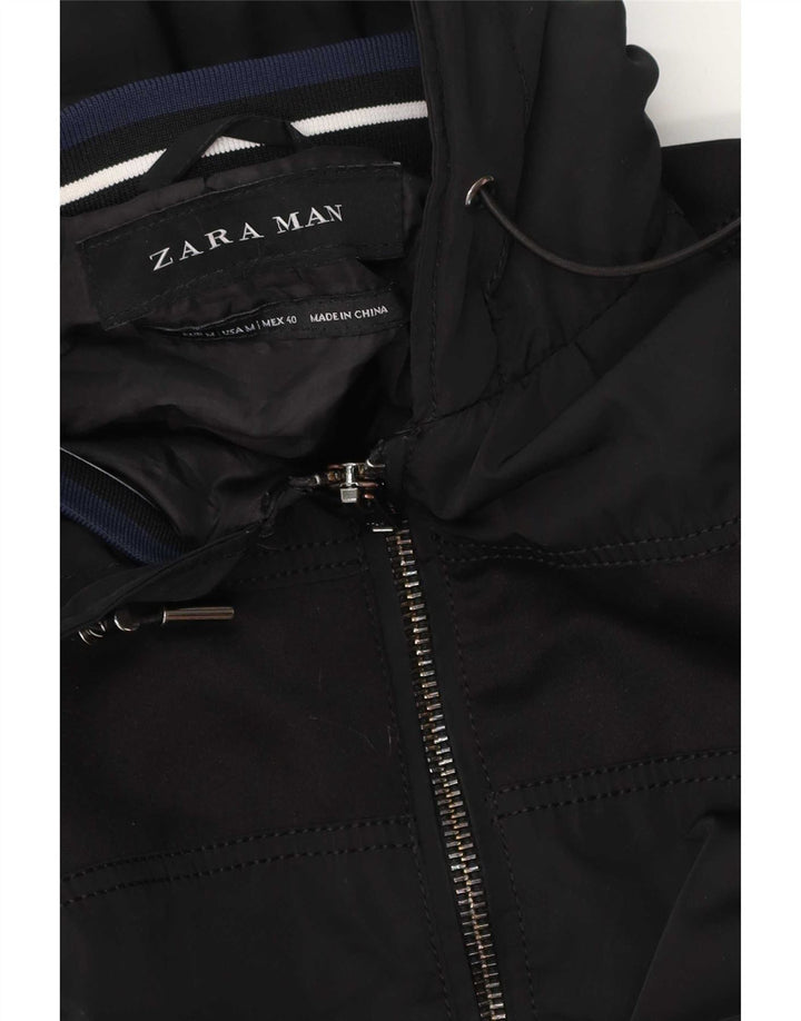 Giacca da ginnastica con cappuccio da uomo Zara media nera