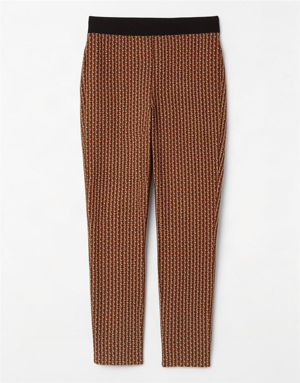 Pantaloni casual slim da donna Zara XS W24 L27 Marrone geometrico
