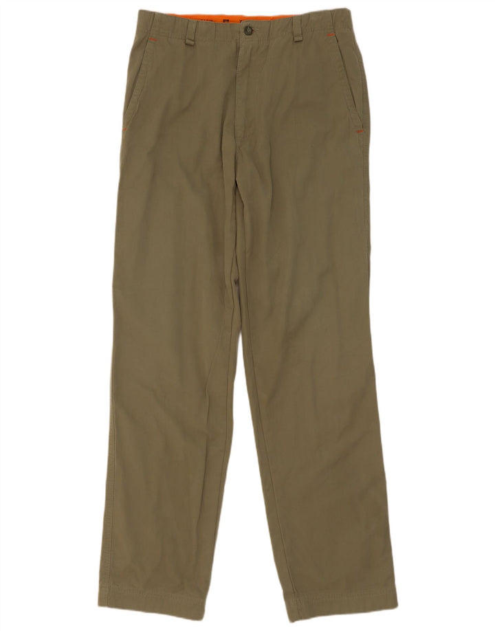 Pantaloni cargo dritti da uomo con zip IT 48 medio W32 L34 cotone kaki