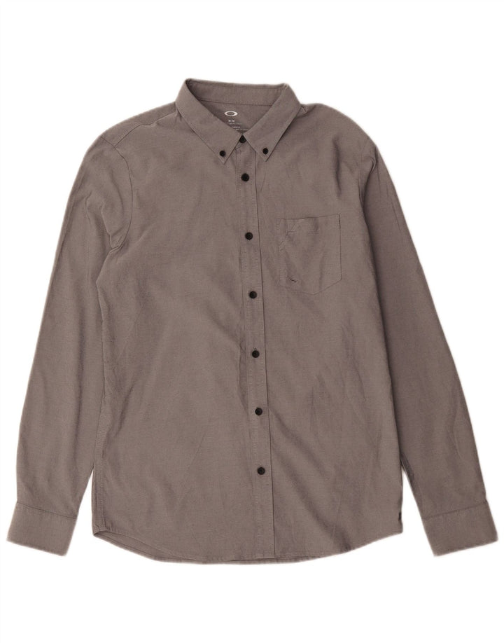 Camicia slim fit da uomo Oakley in poliestere grigio medio