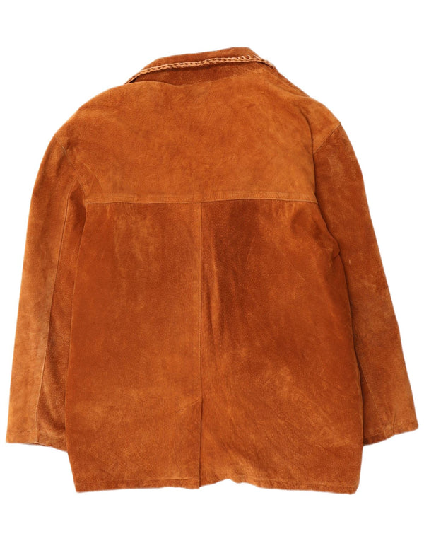 Giacca vintage in pelle scamosciata da uomo UK 42 XL in pelle marrone