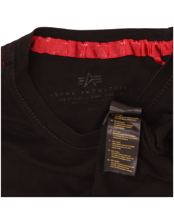 T-shirt grafica da uomo Alpha Industries Top piccola in cotone nero