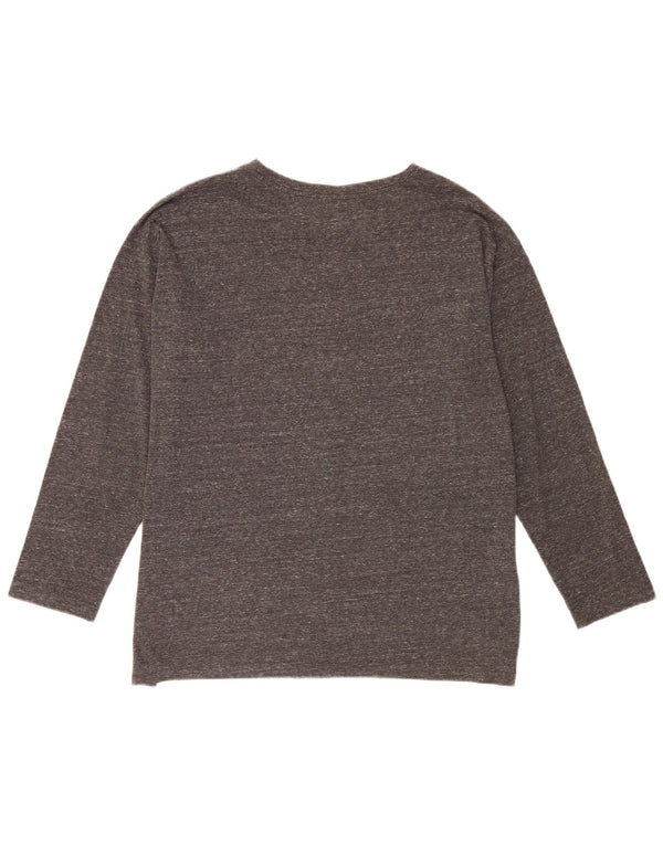 Champion Womens Loose Fit Graphic Top Long Sleeve UK 18 XL Grey Flecked