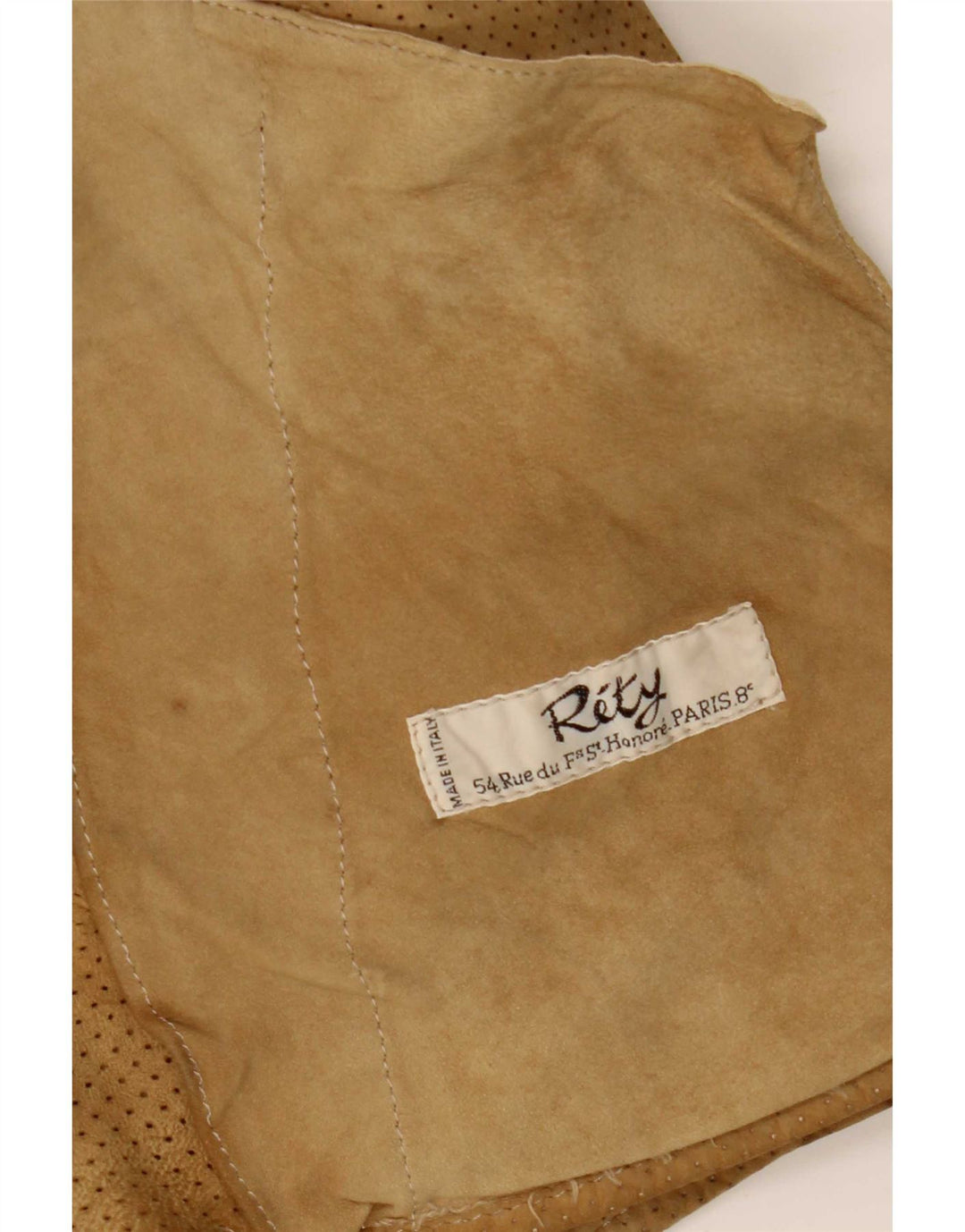 Giacca vintage in pelle scamosciata da uomo UK 34 XS Beige