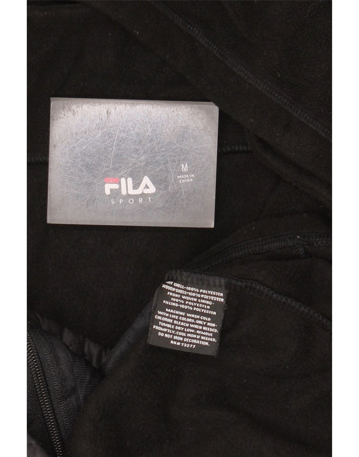 Giacca in pile con cappuccio da donna Fila UK 14 poliestere nero medio