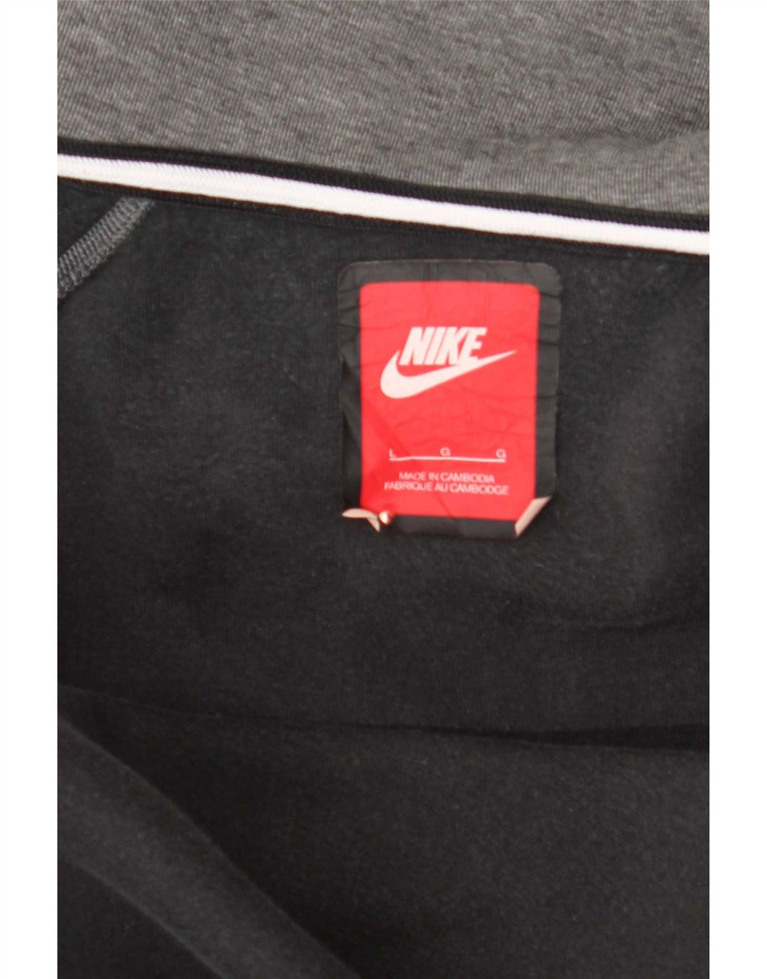 Felpa con cappuccio e zip Nike da uomo, grande, in cotone chiazzato grigio
