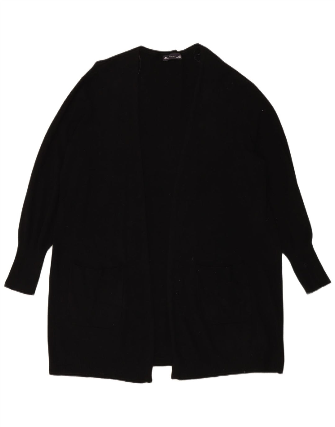Maglione cardigan oversize lungo da donna Marks & Spencer UK 18 XL Nero