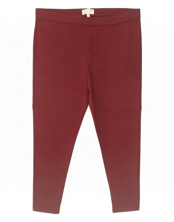 Jeans Jeggings da donna Marks & Spencer Cozy Crop UK 20 2XL W38 L26 Borgogna